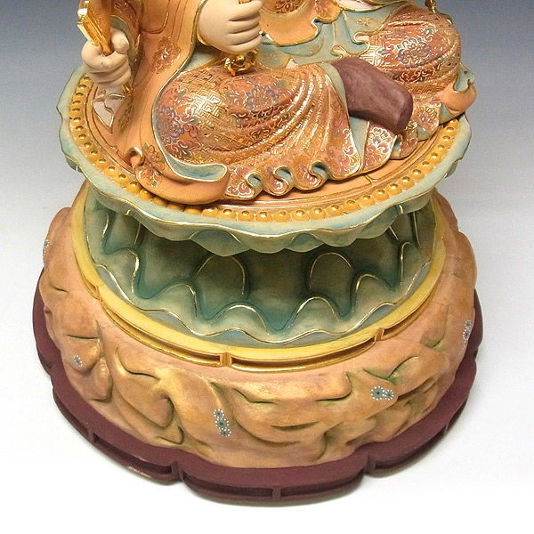 楠/樟(クス) 彩色 八臂弁財天 高さ60cm （販売・木彫り）ELA-16-1