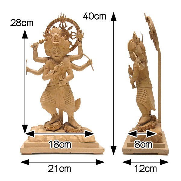 柘植/黄楊(ツゲ) 金剛夜叉明王 高さ:40cm （販売・木彫り） : 【龍祥