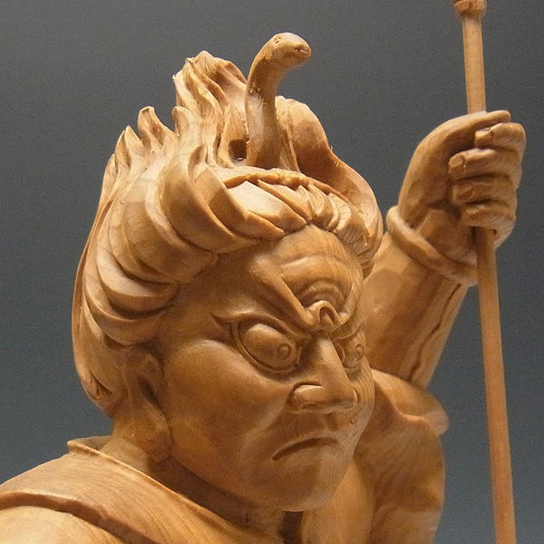 木曽桧/檜(きそひのき) 十二神将 巳神 因達羅大将（帝釈天） いんだら