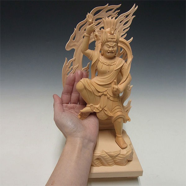 桧/檜(ヒノキ) 蔵王権現 高さ：31cm （販売・木彫り） : 【龍祥】仏像