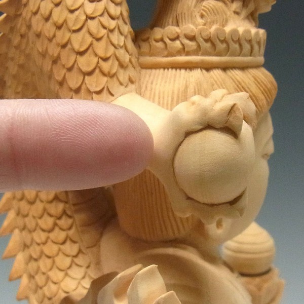 特別プライス】水柘植(白木) 白山権現(白山妙理権現) 高さ:35cm （販売