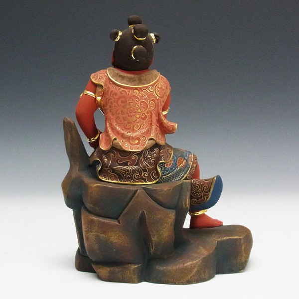 楠/樟(クス) 彩色 不動三尊(倶利伽羅剣・火炎巻光背)坐像 二童子 楠/樟(クス) 彩色 不動三尊(倶利伽羅剣・火炎巻光背)坐像 二童子