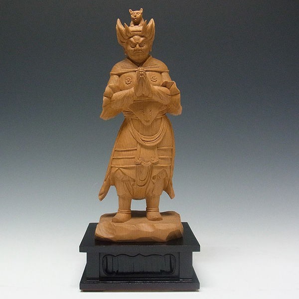 24-1251 木彫　石峯作　七像千躰ノ内六十二翁　伝 天智天皇　時代 24-1251 木彫 石峯作 七像千躰ノ内六十二翁