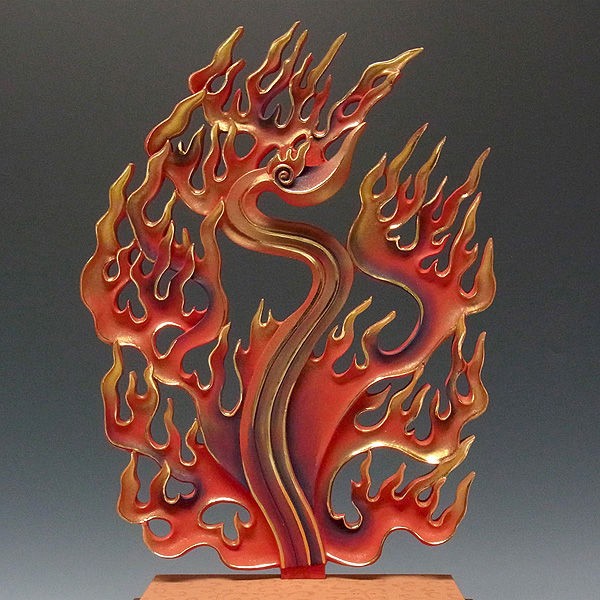 楠/樟(クス) 極彩色 不動明王 坐像 高さ53cm （販売・木彫り