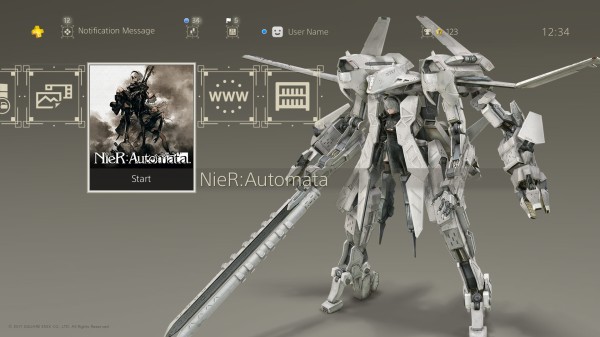 Ps4 Nier Automata 無料ps4テーマが配信開始 Bgm付 ヨコオd アーマードコアにソウルとかブラッドつけたら売れないかな 速報 保管庫 Alt