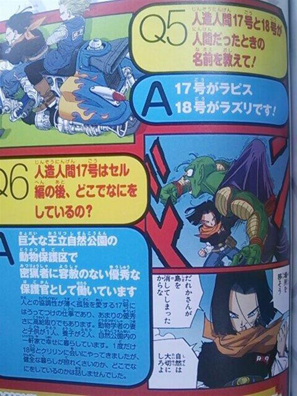 ドラゴンボールの人造人間17号 18号の名前が発覚 ぽんこつ広場