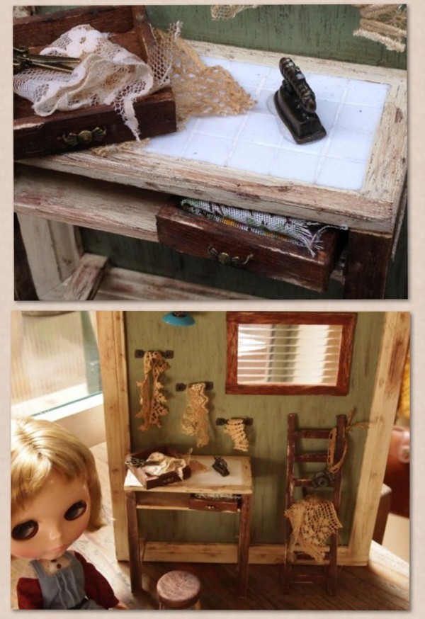 羊毛フェルト インコちゃんの小さなおうち ドールハウス風