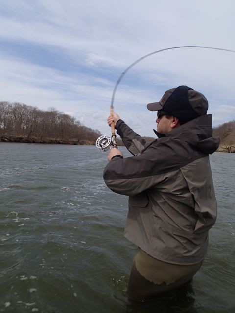 サケ稚魚アメマス アレックスとの釣り Lodge Lucky Field ロッジラッキーフィールド