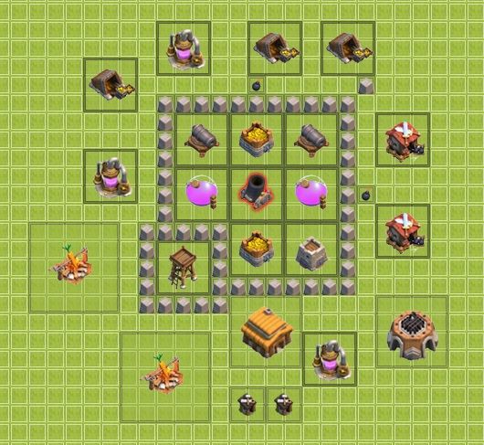Th3 タウンホールレベル3 配置 資源 クラッシュオブクラン Clash Of Clans 配置