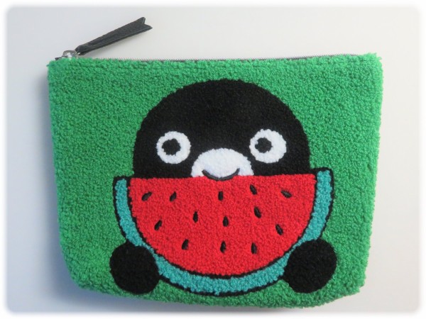 サガラ刺繍ポーチ　ポーチ　JR 　スイカ　限定　ペンギン　小鳥 Suicaのペンギン サガラ刺繍ポーチ 小鳥とペンギン ｜ 交換
