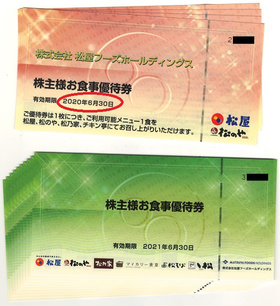 普通郵便無料★松屋フーズ　株主優待券　4枚★24年6月30日まで