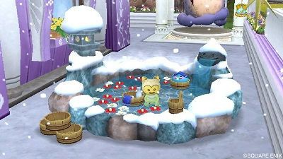 庭具 スライム露天風呂 間仕切り マフラーつき雪だるま ひづきのもっさりドラクエ10ブログ