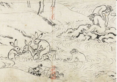 鳥獣戯画がやってきた 中年とオブジェ 鳥獣戯画がやってきた 中年とオブジェ