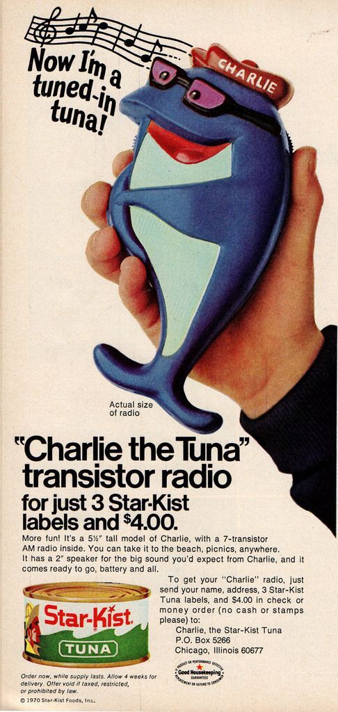 チャーリーツナ　ラジオ　1970年代 Star-Kist Foods Charlie Tuna Radio チャーリーツナ ビンテージ