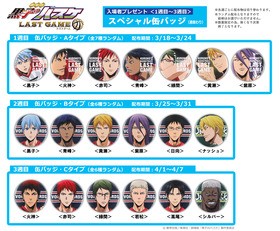 劇場版 黒子のバスケ Last Game 入場者プレゼント情報が公開 声旬