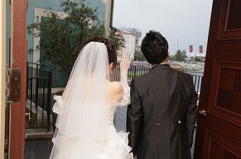 雨の日のチャペルミラコスタバルコニー ディズニー結婚日記