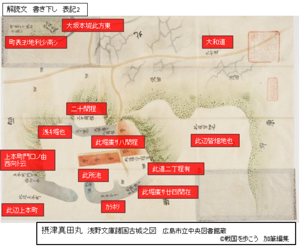 摂津真田丸 浅野文庫諸国古城之図 解読 まとめ 戦国を歩こう