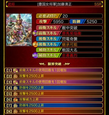 8凸 コスト21以下のssrで強化されたカードの紹介 戦国炎舞 Kizuna まとめ