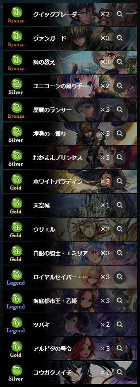 シャドウバース Shadowverse サンプルデッキ 天空城ロイヤル レシピ Shadowverse速報 シャドウバース速報