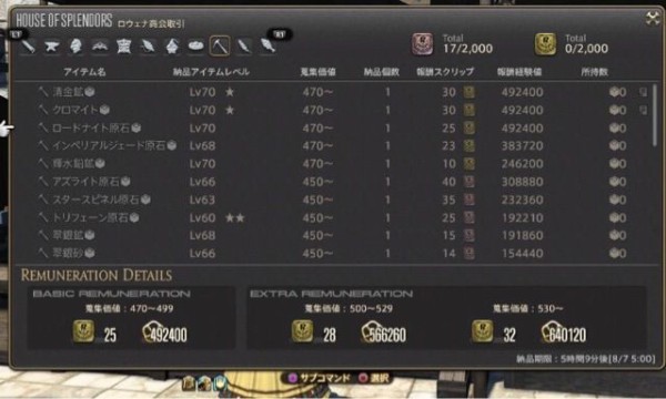 Ff14 採掘師 蒐集品 簡単赤貨集めルート まとめ 完全感覚げぇまぁー