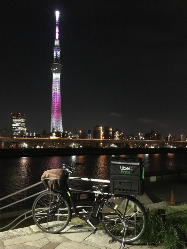 21 3 25 夜景 スカイツリー ミズマチ 自転車のある風景 鹿美の秘密の部屋