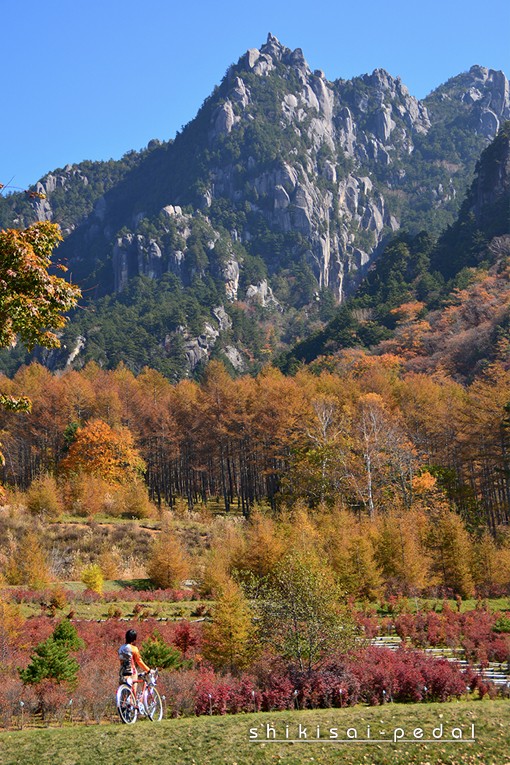 瑞牆山と木賊峠の紅葉 四季彩ペダル