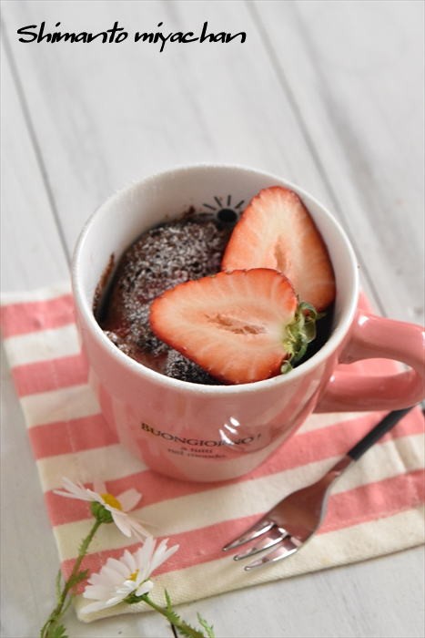レンジでok マグカップいちごココアケーキ 四万十住人の 簡単料理ブログ Powered By ライブドアブログ