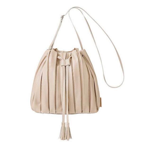 Earth Music Ecology Pleats Drawstring Bag Book Beige ムック本付録 プリーツバッグ 雑誌付録パトロール