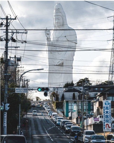 韓国人 怖いよ ラスボス感半端ない 日本の町にそびえ立つ巨大観音像が韓国で話題に 韓国人 韓国のお前ら