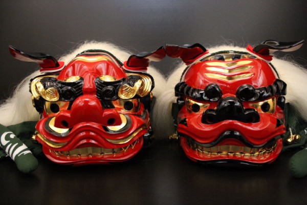獅子頭 獅子舞 国産 宇津 権九郎 一対 販売例！！ : 伝統品質
