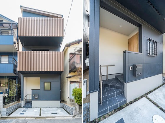 シックにキメた和モダンの３階建て カラーはマットブラック 注文住宅ブログ 大阪京都で注文建築専門の工務店は匠建枚方