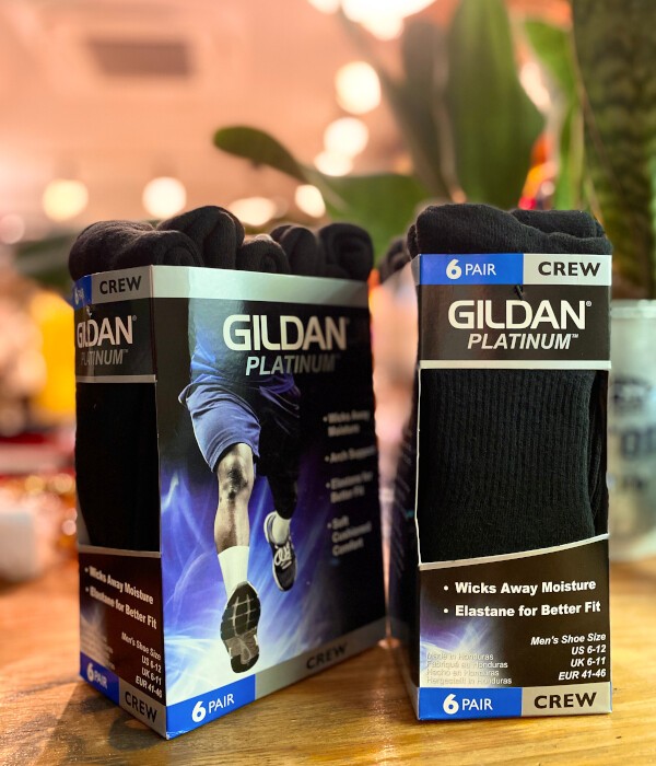 GILDAN PLATINUM 6P クルーソックス BLACK&WHITE : CRIME（東京下北沢T