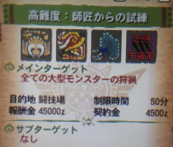 Mh4g 師匠からの試練クリアできたわ ニュース ミリオネア