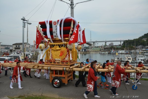 北浦太鼓台の新調お披露目がありました 2017年9月23日 香川県