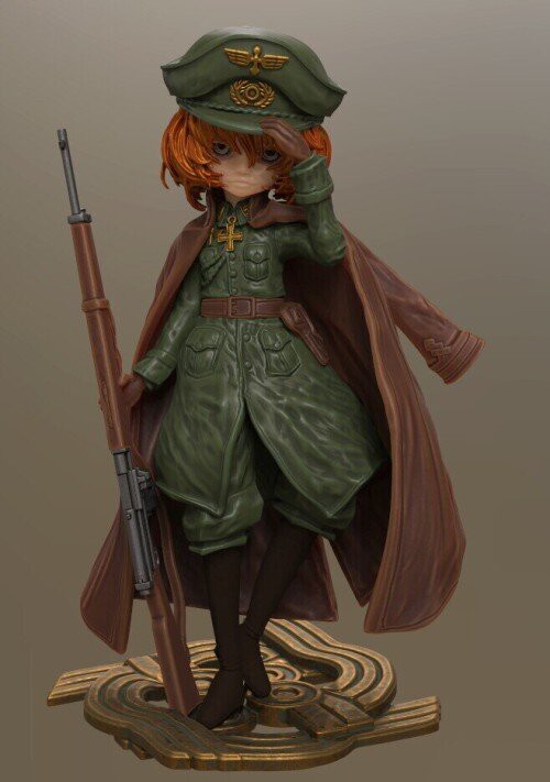 ワンダーフェスティバル 21w への参加 幼女戦記 ターニャ デグレチャフ少佐 気まぐれ絵日記 3dcgとフィギュア製作記