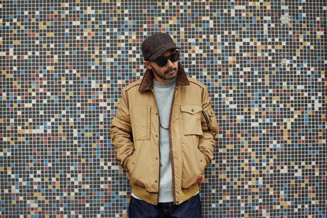 バックチャンネル Millerain□L-2B オイルド フライトジャケット L