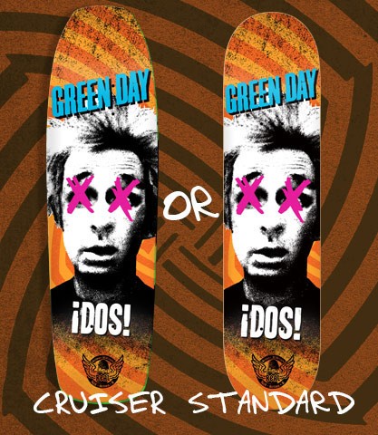 GREEN DAY UNO/DOS/TRE/CUATRO SKATE DECKS : SKOOL OF DAZE