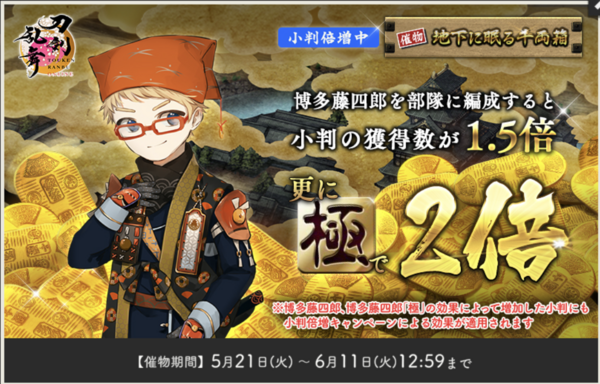 2025年4月】刀剣乱舞「大阪城/地下に眠る千両箱」攻略、自動行軍
