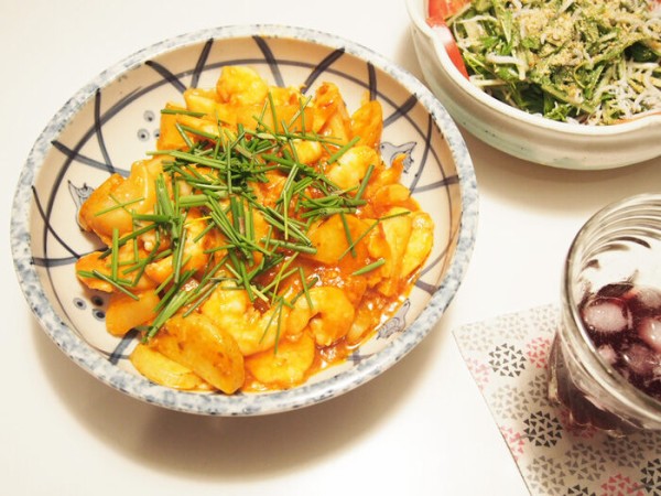 新じゃがと大根のエビチリ Weekend Chef
