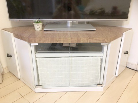 リメイクシートでテレビ台をリメイク Elie S House Diy100均リメイカーエリィの暮らし レシピブログ Powered By ライブドアブログ