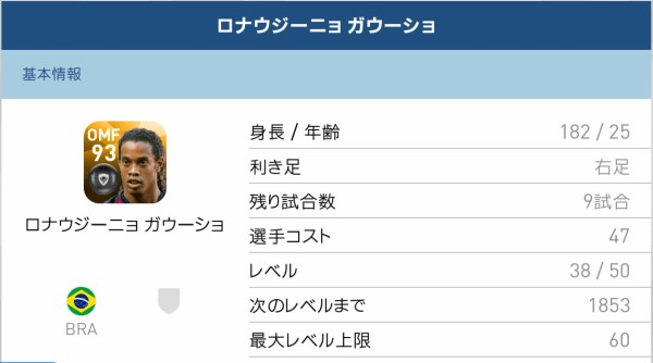 使っていて面白い選手 ロナウジーニョ ガウーショ ウイイレアプリ19無課金日記