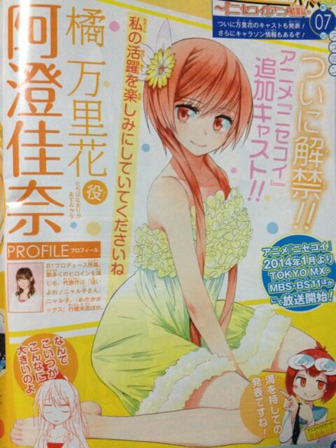 ニセコイ Tvアニメ追加キャスト発表 橘万里花 阿澄佳奈 そくどく ニセコイ Tvアニメ追加キャスト発表 橘万里花 阿澄佳奈 そくどく