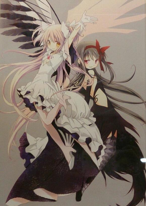 魔法少女まどか マギカ 蒼樹うめ先生によるanimejapan14で展示された 女神まどか 悪魔ほむら のイラストが素晴らしいすぎる そくどく
