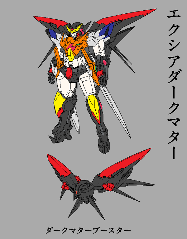 ガンダムビルドファイターズ 塗り絵で各自のオリジナルmsに エクシアダークマター の勇者ロボカラーｗｗｗｗｗ そくどく