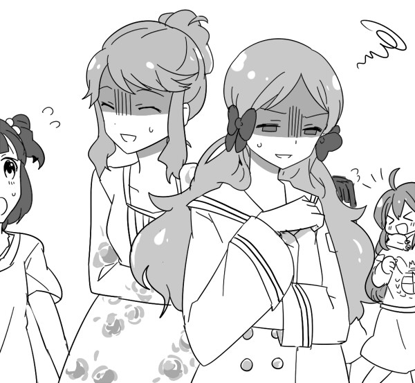 グリマス落書き 朋花とロコがジェットコースターに乗ってヘロヘロになっている所 グリマス日和 ミリシタ ミリオンライブ情報まとめ