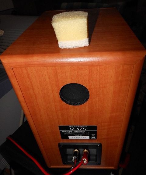 スピーカー KENWOOD LS-K711 10円玉インシュレータ から AT6098