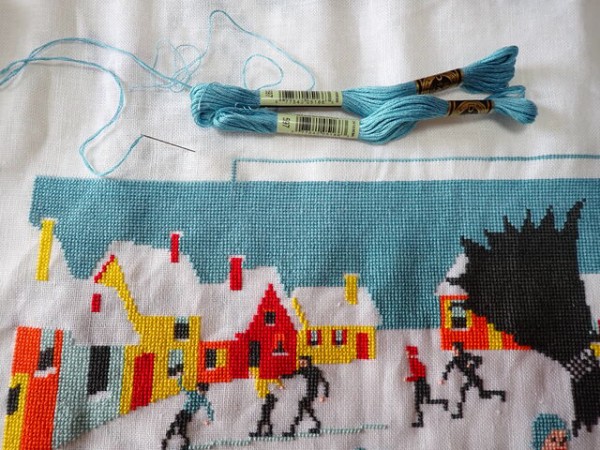 ミース・ブロッホ「雪の広場」（11）やりかけ刺しゅう : サウンド オブ