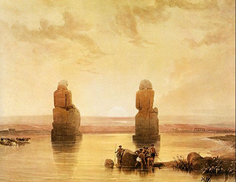 1840年頃のエジプトの風景を描いたデビッドロバーツの絵画 : SPT