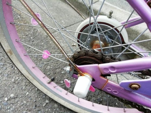 子供用の自転車整備 ダイソー製品で錆落とし 塗装で仮完成 自転車と介護な生活