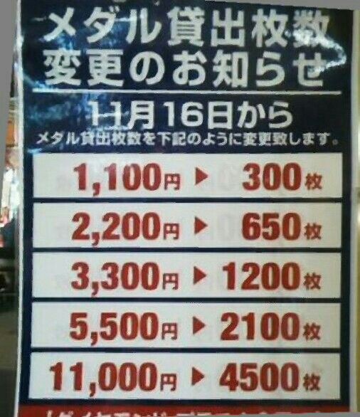 スタホ3シーズン7 ラウンドワン全店 メダル貸出料金改定と言う名の値上げ スタホ4 大阪スタホ廃人のブログ 仮